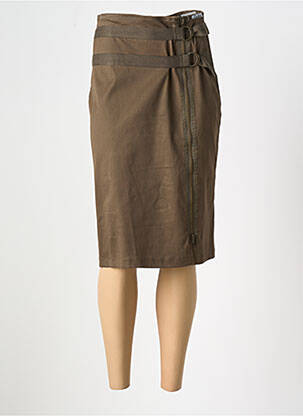 Jupe mi-longue stretch vert LUCCHINI femme