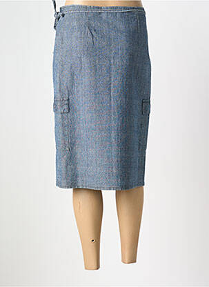 Jupe mi-longue coupe droite bleu STK femme