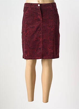 Jupe mi-longue coupe droite rouge THALASSA femme