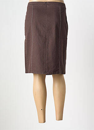 Jupe mi-longue stretch marron LUCCHINI femme