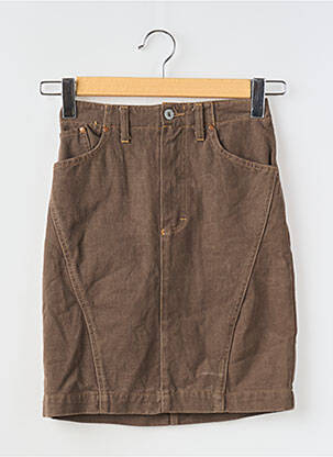 Jupe courte poches marron SETRAK femme