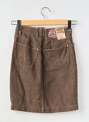 Jupe courte poches marron SETRAK femme