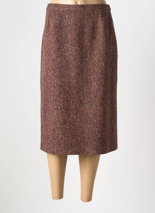 Jupe mi-longue marron FRANCE RIVOIRE pour femme