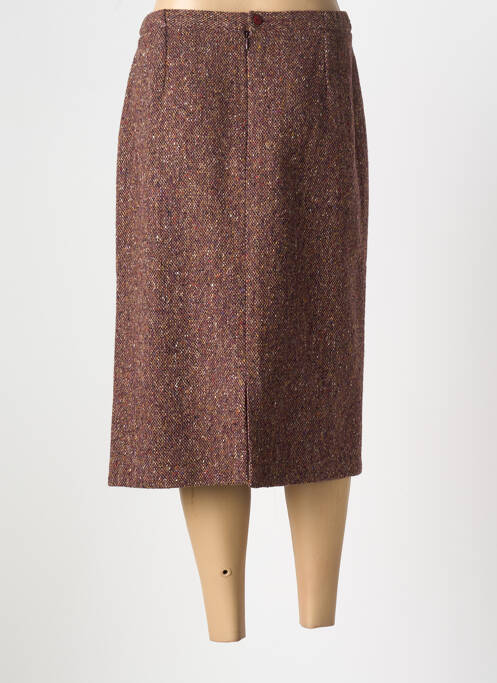 Jupe mi-longue marron FRANCE RIVOIRE pour femme