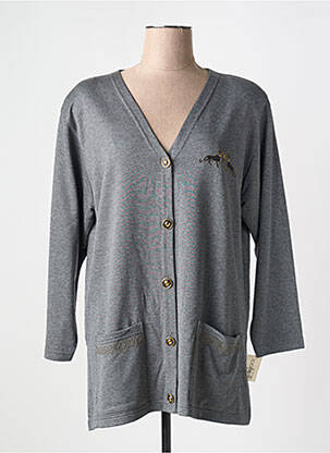 Gilet manches longues stretch gris SK COMPAGNIE femme