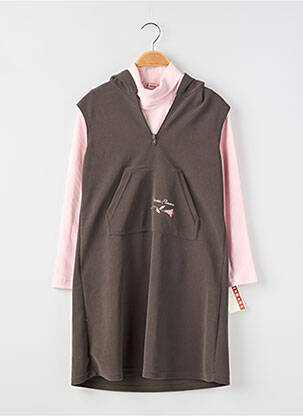 Ensemble robe manches longues marron GINKANA fille