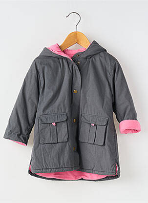 Parka finition intérieure doublée a capuche gris LAPIN BLEU fille