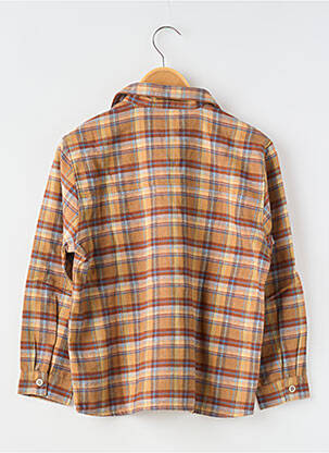 Chemise manches longues imprimé carreaux marron COUDEMAIL garçon