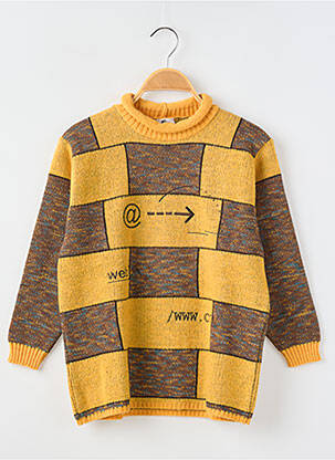 Pull col rond manches longues jaune COUDEMAIL garçon