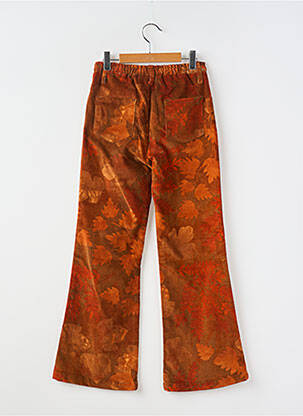 Pantalon droit tissage velours taille élastique orange GINKANA fille