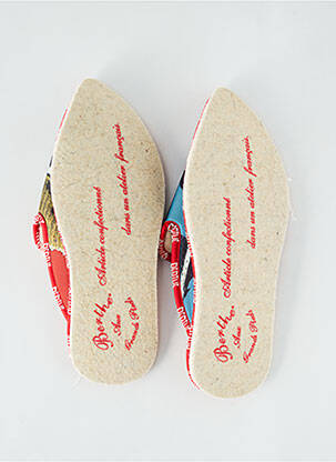 Chaussons/pantoufles impression bout pointu rouge BERTHE AUX GRANDS PIEDS homme