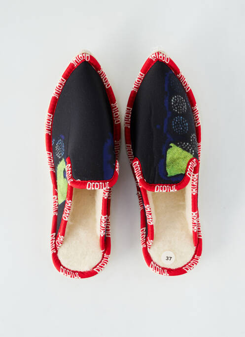 Chaussons/Pantoufles noir BERTHE AUX GRANDS PIEDS pour femme