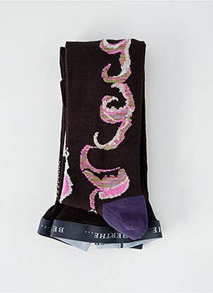 Collants imprimé fantaisie marron BERTHE AUX GRANDS PIEDS femme