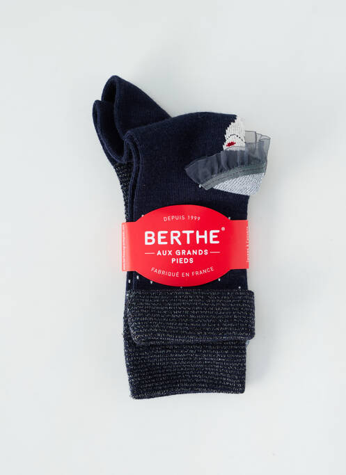 Chaussettes bleu BERTHE AUX GRANDS PIEDS pour femme