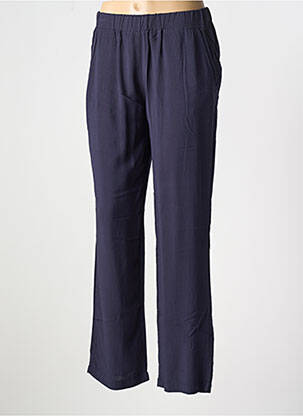 Pantalon droit tissage popeline taille normale bleu ÉTYMOLOGIE femme