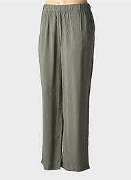 Pantalon droit tissage popeline taille normale vert ÉTYMOLOGIE femme