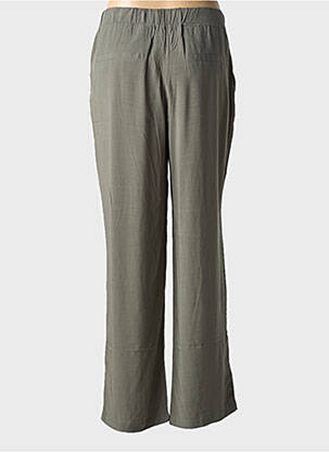 Pantalon droit tissage popeline taille normale vert ÉTYMOLOGIE femme