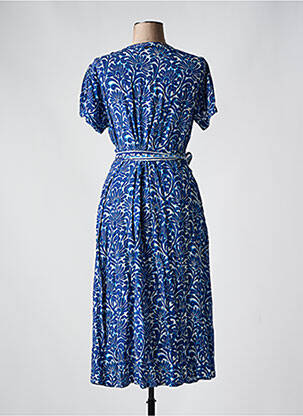 Robe longue manches courtes manches courtes bleu AGATHE & LOUISE femme
