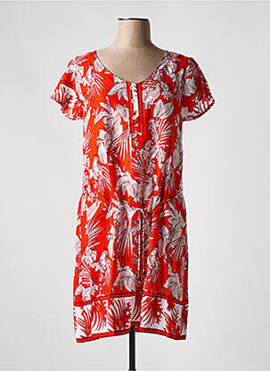 Robe mi-longue manches courtes manches courtes orange AGATHE & LOUISE femme