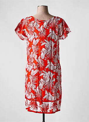 Robe mi-longue manches courtes manches courtes orange AGATHE & LOUISE femme