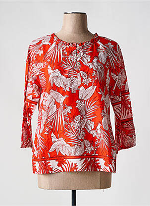 Blouse tissage popeline manches longues orange AGATHE & LOUISE femme