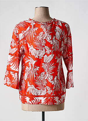 Blouse tissage popeline manches longues orange AGATHE & LOUISE femme
