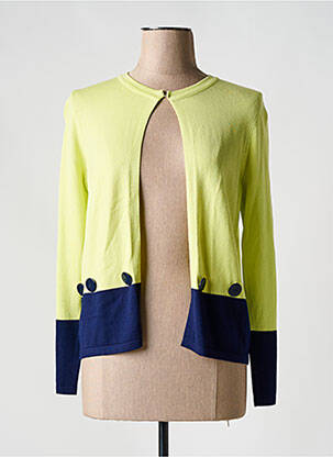 Gilet manches longues col rond vert MARBLE femme