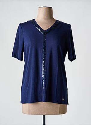 T-shirt manches mi-longues manches courtes bleu MARBLE femme
