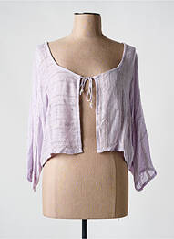 Gilet manches longues manches 3/4 violet L'ATELIER D'ANNA femme