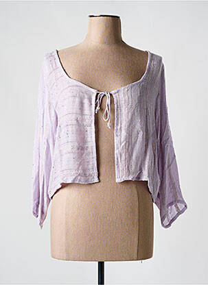 Gilet manches longues manches 3/4 violet L'ATELIER D'ANNA femme