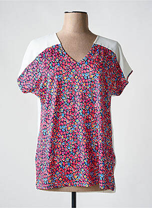 T-shirt imprimé fantaisie manches courtes rose NIKI MODE femme
