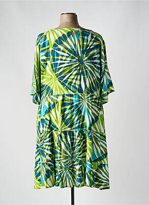 Robe mi-longue manches 3/4 manches 3/4 vert AGATHE & LOUISE femme