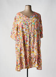Robe mi-longue manches 3/4 manches 3/4 orange AGATHE & LOUISE femme
