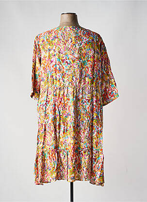 Robe mi-longue manches 3/4 manches 3/4 orange AGATHE & LOUISE femme