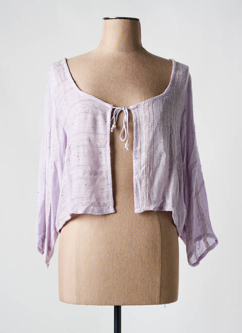 Gilet manches longues violet L'ATELIER D'ANNA pour femme