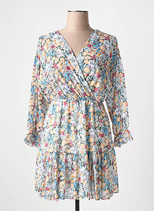 Robe courte manches longues manches longues bleu PINKA femme