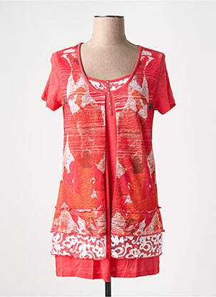 Tunique manches courtes coupe cintrée rouge FRONT DE MER femme