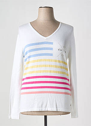 Pull coupe cintrée manches longues blanc THALASSA femme
