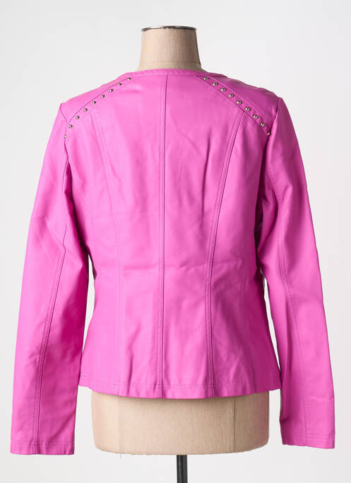 Veste simili cuir violet ESCANDELLE pour femme