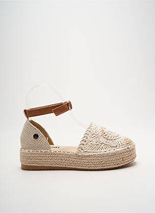 Espadrilles plateforme talon de 4 à 6cm beige REFRESH femme
