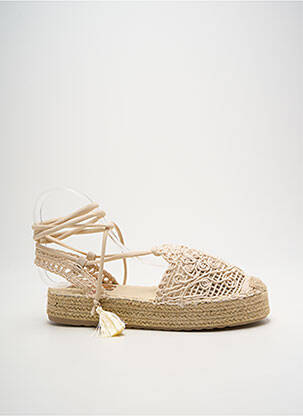 Espadrilles fermeture lacets talon de 4 à 6cm beige SEASTAR BLUE femme