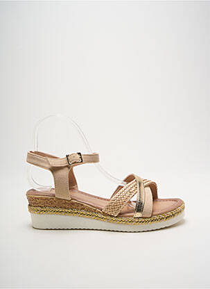 Sandales/nu pieds tissage satiné talon de 4 à 6cm or SIXTH SENS femme