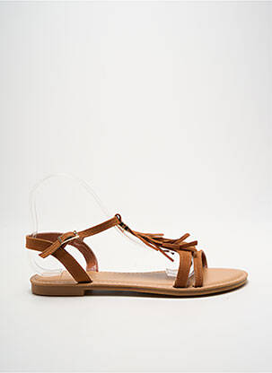 Sandales/nu pieds chiquet talon plat jusqu'à 3cm marron SIXTH SENS femme