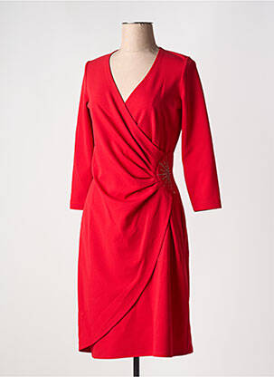 Robe mi-longue manches 3/4 manches 3/4 rouge GREGORY PAT femme