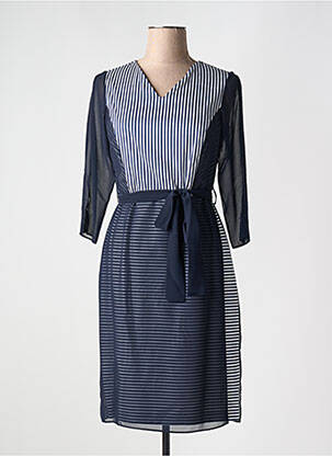 Robe mi-longue manches 3/4 manches 3/4 bleu MERI & ESCA femme