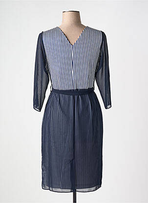Robe mi-longue manches 3/4 manches 3/4 bleu MERI & ESCA femme