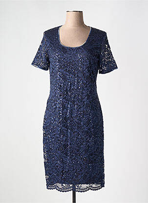 Robe mi-longue manches courtes manches courtes bleu GREGORY PAT femme