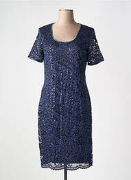 Robe mi-longue manches courtes manches courtes bleu GREGORY PAT femme
