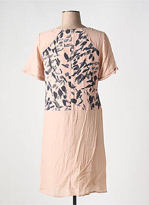 Robe mi-longue fermeture zippée au dos manches courtes rose MERI & ESCA femme