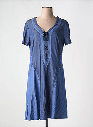 Robe mi-longue manches courtes manches courtes bleu MERI & ESCA femme